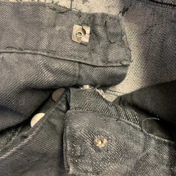 DIOR HOMME Size 32 Black Distressed Cotton Button Fly Jeans - Picture 3 of 6